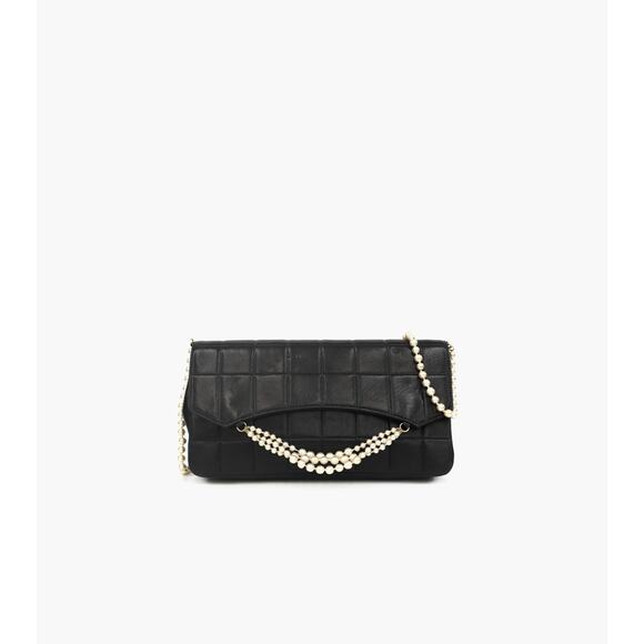 CHANEL Black Pearl Chain Shoulder Bag A-A6102 - Picture 1 of 10